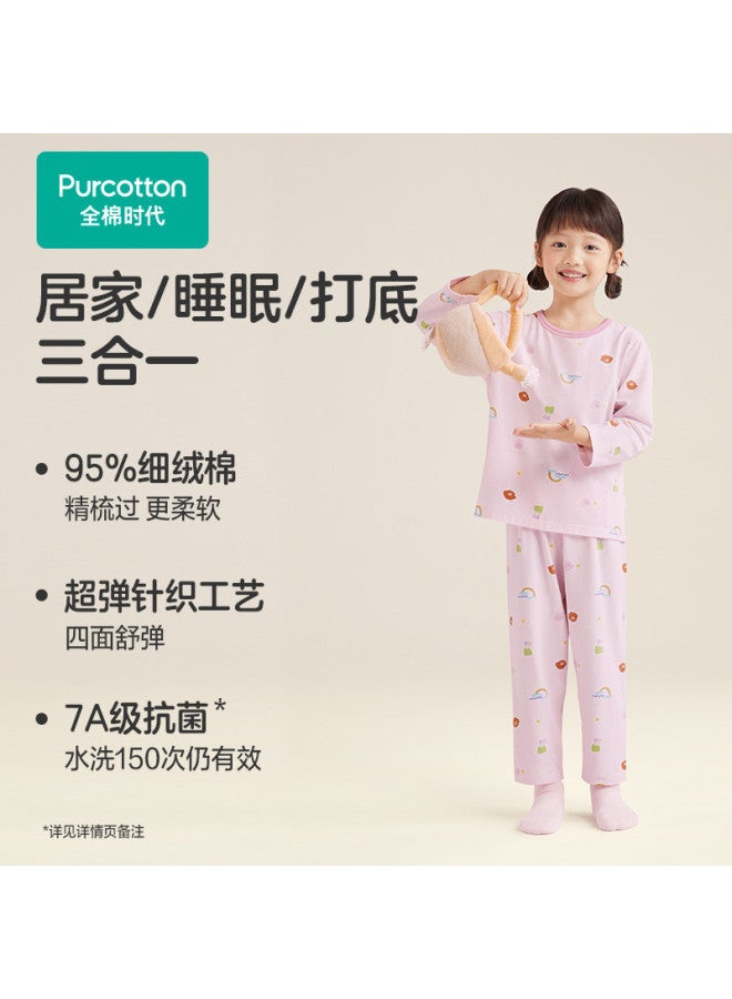purcotton Spring Children's Pajama Set Cute Print Pattern 7a Grade Antibacterial Care For Baby's Healthy Skin - Image 4